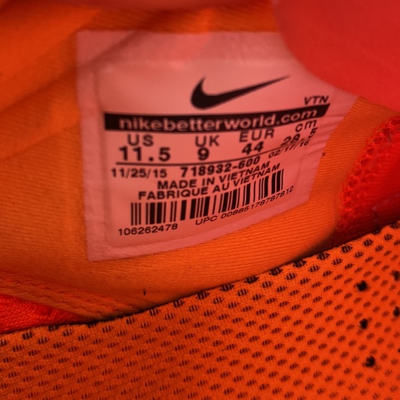 Nike Free Women’s Running Neon Orange Sneaker - Picture 6 of 7